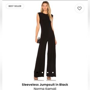 New with tags. Norma Kamala black high neck, sleeveless jumpsuit